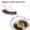 Clear Invisible Band 3D Eyelash 3D Silk Mink Lashes With Own Brand Circle Case